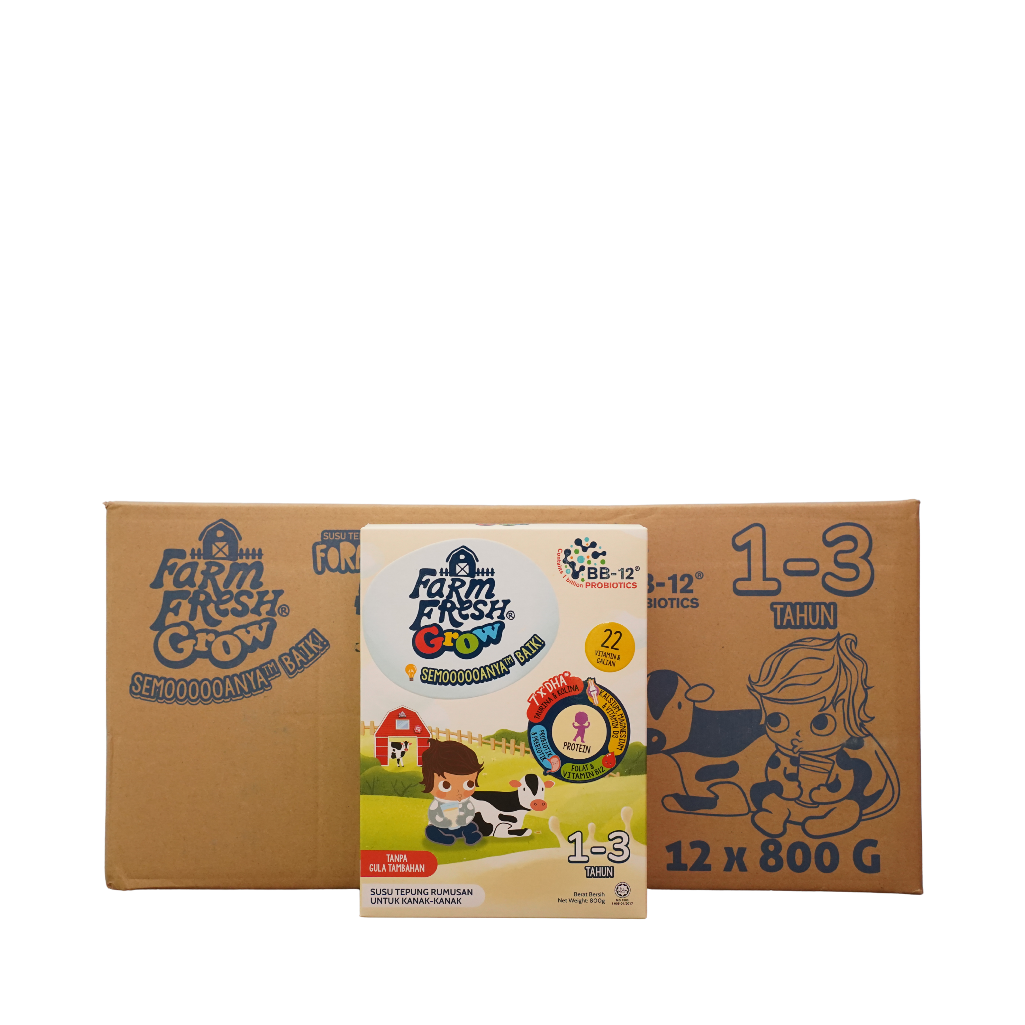 FARM FRESH GROW SUSU 1-3 TAHUN 12*800G