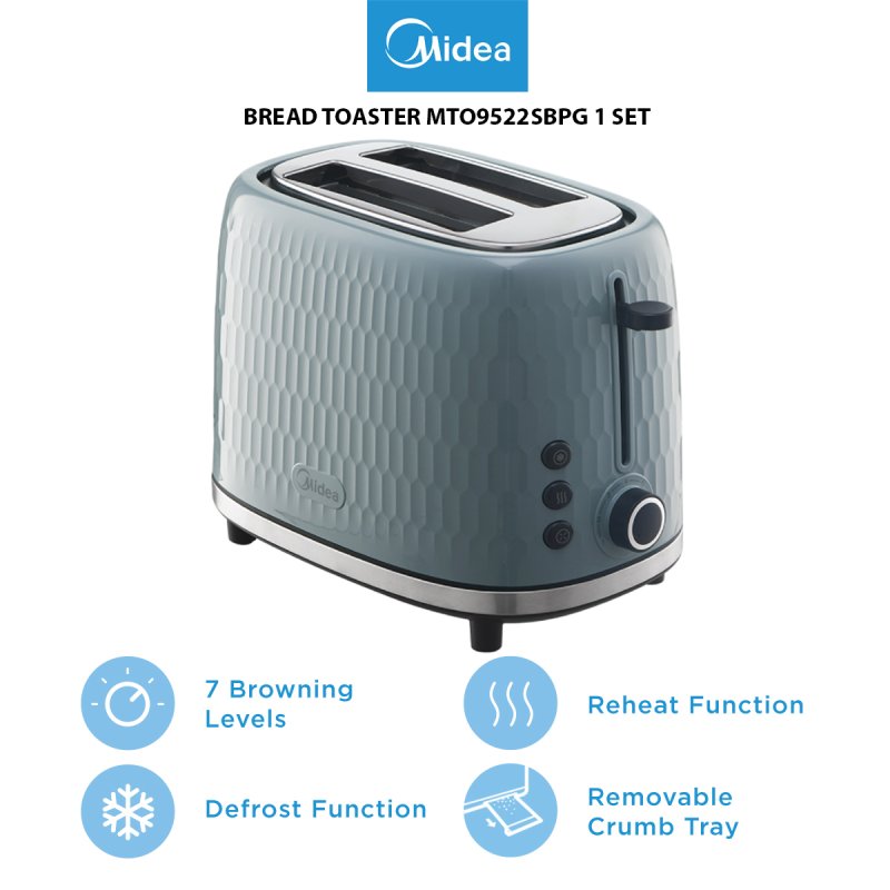 MIDEA BREAD TOASTER MTO9522SBPG 1 SET