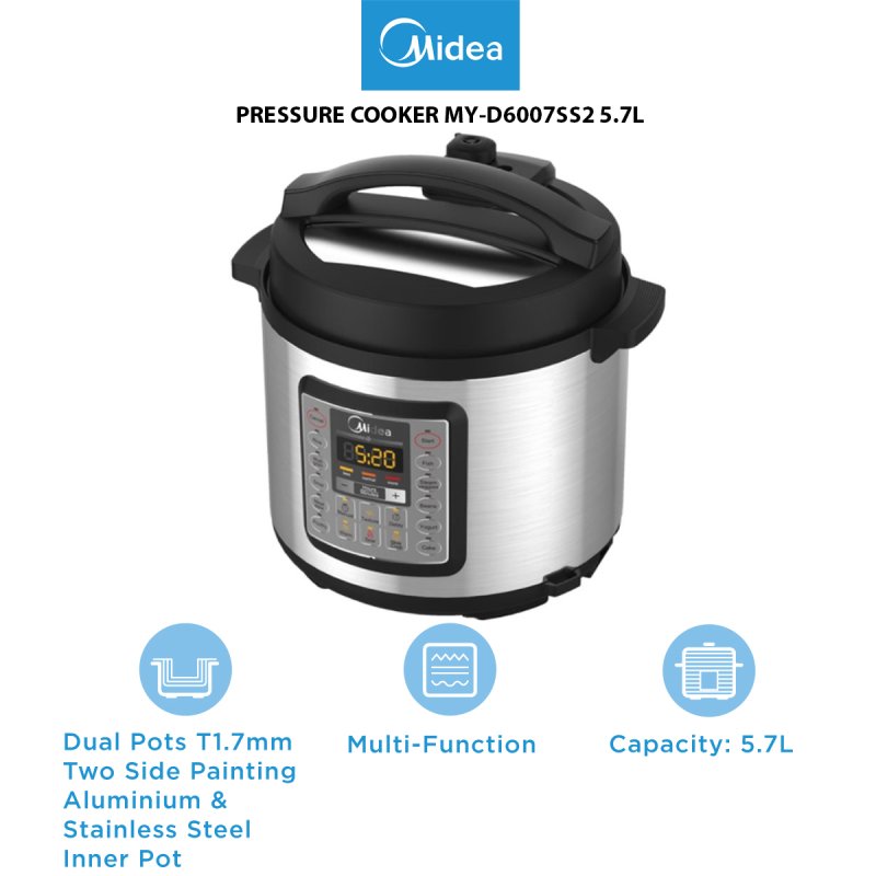 MIDEA PRESSURE COOKER MY-D6007SS2 5.7L