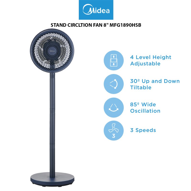 MIDEA STAND CIRCLTION FAN 8 MFG1890HSB